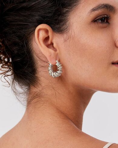 18K Gold Plated Thick Hoop Earrings for Women | Statement Chunky Gold Earrings | Hypoallergenic 25mm Geometric Gold Hoops in Saudi Arabia