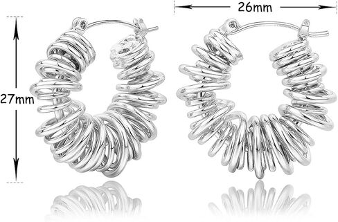 18K Gold Plated Thick Hoop Earrings for Women | Statement Chunky Gold Earrings | Hypoallergenic 25mm Geometric Gold Hoops in Saudi Arabia