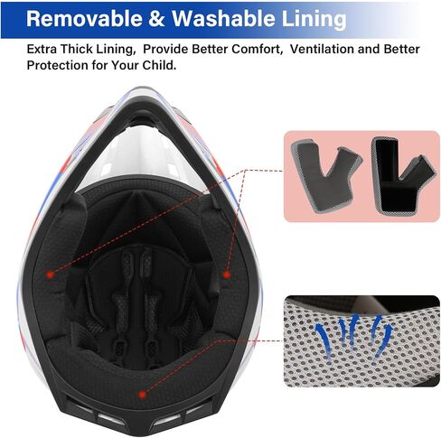 SLMOTO Dot Youth & Kids Motocross Offroad Street Helmet Motorcycle Helmet Dirt Bike Motocross ATV Helmet+Goggles+Gloves Pink Butterfly Design in Saudi Arabia