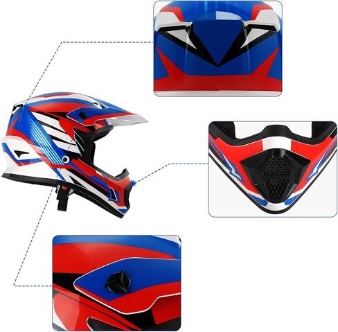 SLMOTO Dot Youth & Kids Motocross Offroad Street Helmet Motorcycle Helmet Dirt Bike Motocross ATV Helmet+Goggles+Gloves Pink Butterfly Design in Saudi Arabia