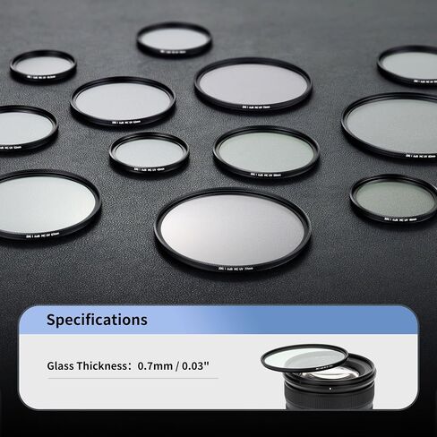 JJC 49mm Ultra-Low Reflectivity UV Filter Lens Protection for Canon RF-S 18-45mm f/4.5-6.3, EF-M 15-45mm f/3.5-6.3 is STM, EF 50mm f1.8, Sony E 55-210mm f4.5-6.3 Lens & More 49mm Filter Thread Lenses in Saudi Arabia