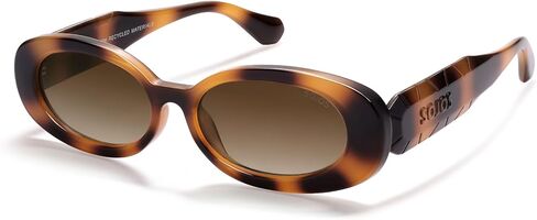 SOJOS Ocean Collection Retro Oval Polarized Sunglasses for Women Men Vintage Recycled Plastic Frame Eco-Friendly, Sunlight in Saudi Arabia