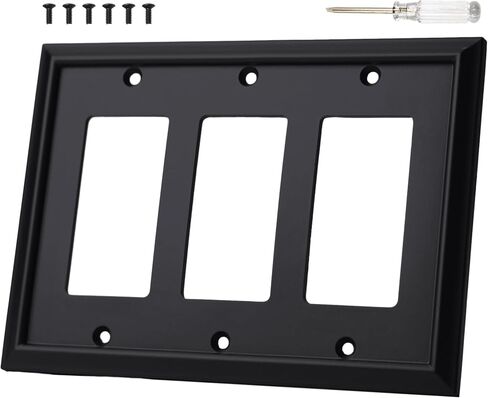 Decorative Outlet Covers Wall Plates, Light Switch Covers Switch Plates Bamboo Fiber Material Receptacle Switch Plate Outlet Cover of various 13 styles (White, 1 Gang Duplex 4 Pack) in Saudi Arabia