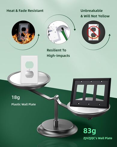 Decorative Outlet Covers Wall Plates, Light Switch Covers Switch Plates Bamboo Fiber Material Receptacle Switch Plate Outlet Cover of various 13 styles (White, 1 Gang Duplex 4 Pack) in Saudi Arabia