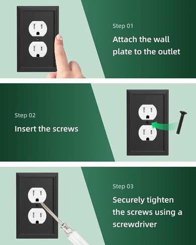 Decorative Outlet Covers Wall Plates, Light Switch Covers Switch Plates Bamboo Fiber Material Receptacle Switch Plate Outlet Cover of various 13 styles (White, 1 Gang Duplex 4 Pack) in Saudi Arabia