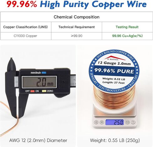 Copper Wire 99.95% Pure – 16 Gauge 1.3mm – 42 Feet, 5.3 Ounce Spool – C11000 Soft Copper Wire Craft Wire for Gardening, Electroculture, Jewelry Making, Beading, Ground Wire & DIY (16 Gauge, 5.3 Ounce) in Saudi Arabia