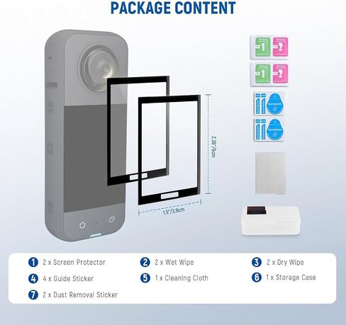 Neewer Pocket 3 Screen Protector Kit (2 Pack) متوافقة مع DJI Osmo Pocket 3 ملحقات التحرير والسرد Creator ، 9H HD مضاد للخلع الزجاجي. in Saudi Arabia