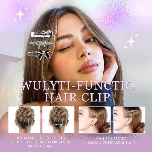 y2k مقاطع الشعر الفضية المعدنية النجمة barrettes النجوم القوس القلب ملحقات الشعر 17 أشكال الشعر pentagram مقاطع المفاجئة للنساء الفتيات in Kuwait