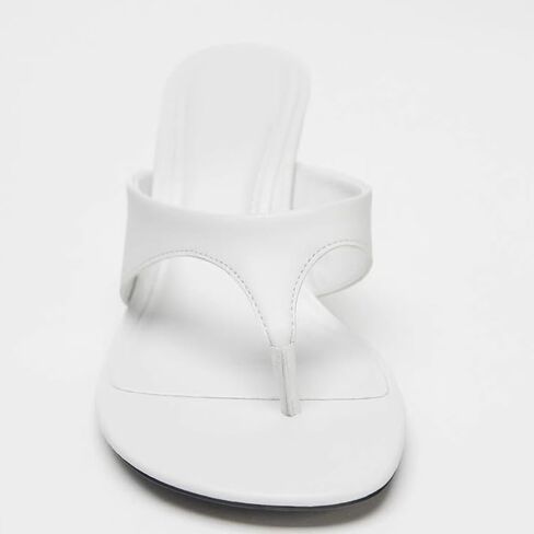 Women's Leather Stiletto Heeled Thong Sandals Fashion Comfortable Square Open Toe Slip On High Heels Flip Flops for Summer Party Dating Dress Clip Toe Slides in Saudi Arabia