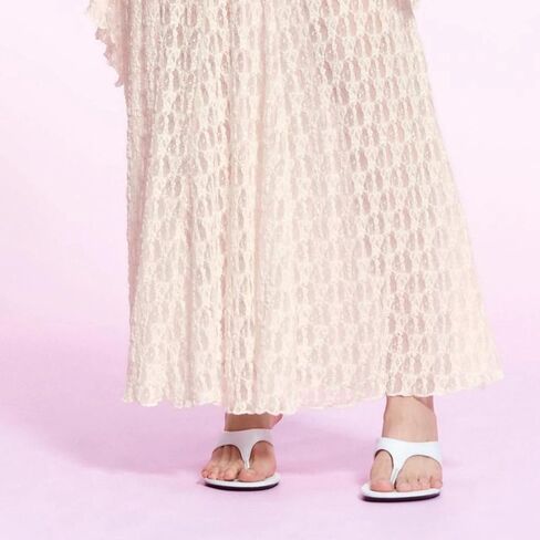 Women's Leather Stiletto Heeled Thong Sandals Fashion Comfortable Square Open Toe Slip On High Heels Flip Flops for Summer Party Dating Dress Clip Toe Slides in Saudi Arabia