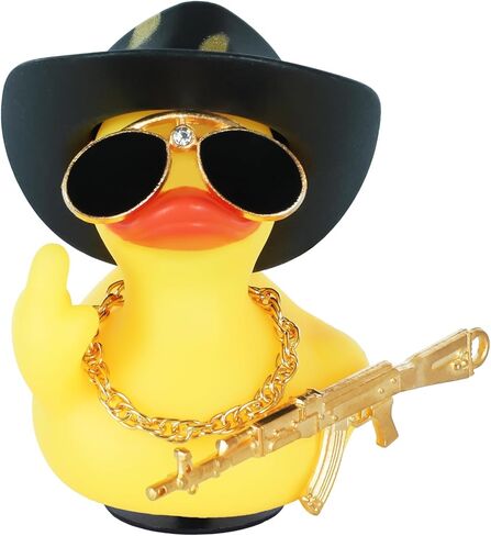 BOZILY Middle Finger Duck for Jeep Car Dashboard Decoration with Beer Glasses Sunglasses Hat Necklace Funny Car Duck Party Favors Game Rewards Home Ornament in Saudi Arabia