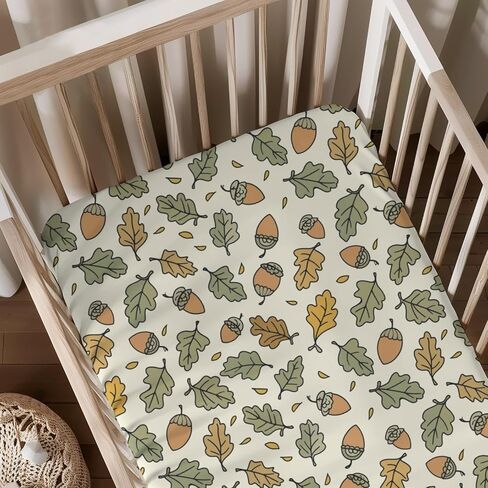 Fall Pumpkin Flowers Pattern Floral Sheets for crib ، ورقة سرير مجهزة للجنسين في الخريف للأولاد الفتيات الفتيات القياسيات والمراتب الصغار 28 × 52 in Kuwait
