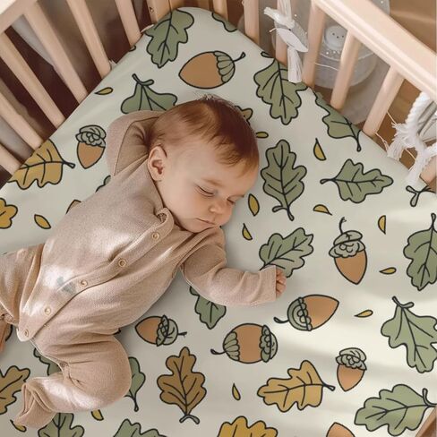 Fall Pumpkin Flowers Pattern Floral Sheets for crib ، ورقة سرير مجهزة للجنسين في الخريف للأولاد الفتيات الفتيات القياسيات والمراتب الصغار 28 × 52 in Kuwait
