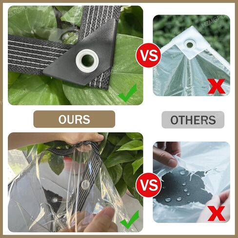 Premium Clear Vinyl Tarp 4x6 ft Tearproof Heavy Duty Clear Tarp with Rustproof Grommets Windproof Design(14 Mil) Reinforced Edges for Patio Outdoor Porch Greenhouse Chicken Coop Garden in Saudi Arabia