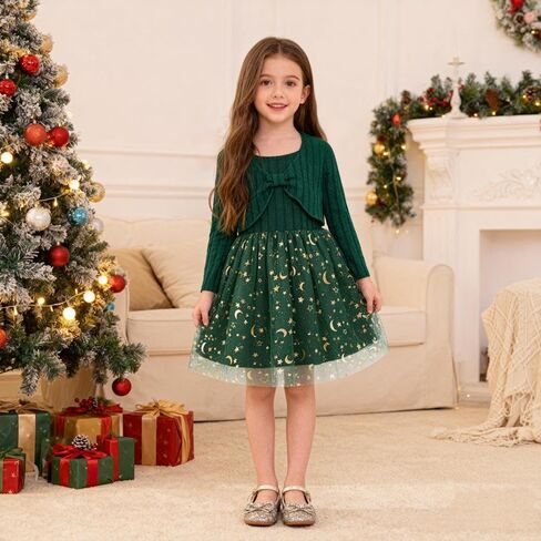 Toddler Girl Fall Dress Girls Sleeveless Dresses and Long Sleeve Cardigan Sets Fall Clothes Outfits for Little Girls 2-8T in Saudi Arabia