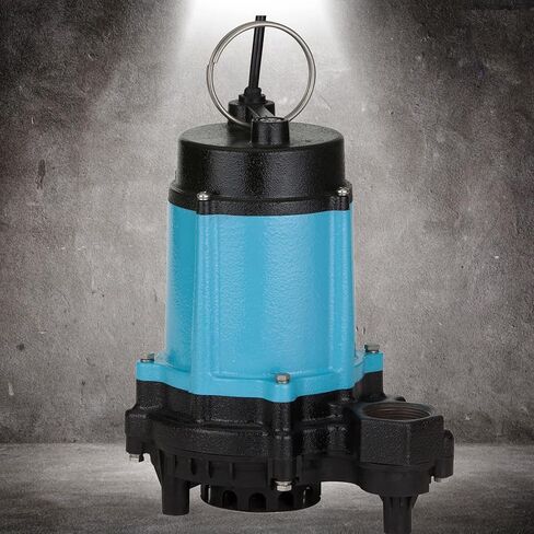 Little Giant 10EC-CIA-SFS 115-Volt, 1/2 HP, 4020 GPH Automatic Cast Iron Sump/Effluent Pump with polypropylene base, integrated snap-action float switch and 10-ft. cord, Blue, 510803 in Saudi Arabia