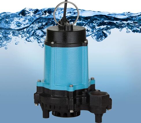 Little Giant 10EC-CIA-SFS 115-Volt, 1/2 HP, 4020 GPH Automatic Cast Iron Sump/Effluent Pump with polypropylene base, integrated snap-action float switch and 10-ft. cord, Blue, 510803 in Saudi Arabia