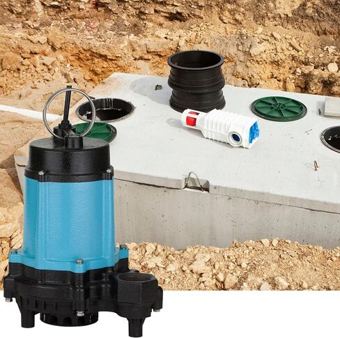 Little Giant 10EC-CIA-SFS 115-Volt, 1/2 HP, 4020 GPH Automatic Cast Iron Sump/Effluent Pump with polypropylene base, integrated snap-action float switch and 10-ft. cord, Blue, 510803 in Saudi Arabia
