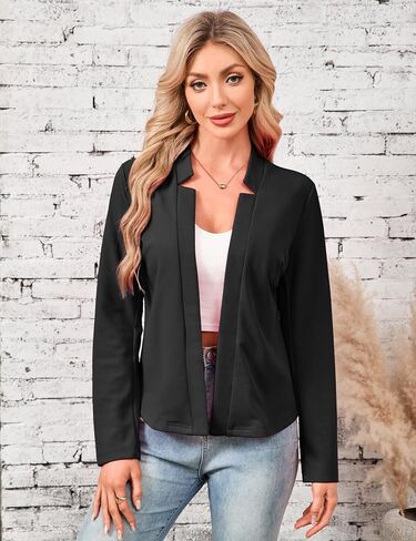 Yesfashion Womens Blazers Long Sleeve Open Front Slim-Fit Lightweight Casual Cardigan Jacket in Saudi Arabia