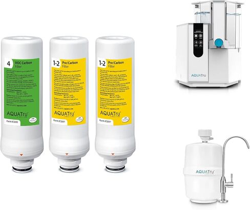AquaTru - 1 Year Combo Pack - Includes 2 Pre-Filters & 1 Carbon Filter for Reverse Osmosis Water Purifier (for AquaTru Classic, Connect & Under Sink AquaTru Water Purifier Filter) in Saudi Arabia