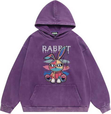 بلوفر رجالي كبير الحجم بقلنسوة للجنسين، سوياتشيرتس برسوم جرافيك، هوديس كاجوال، تونيك كاجوال، ملابس الشارع الشهير، قمة جمالية in Kuwait