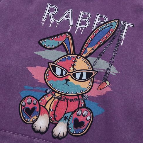 بلوفر رجالي كبير الحجم بقلنسوة للجنسين، سوياتشيرتس برسوم جرافيك، هوديس كاجوال، تونيك كاجوال، ملابس الشارع الشهير، قمة جمالية in Kuwait