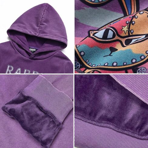 بلوفر رجالي كبير الحجم بقلنسوة للجنسين، سوياتشيرتس برسوم جرافيك، هوديس كاجوال، تونيك كاجوال، ملابس الشارع الشهير، قمة جمالية in Kuwait