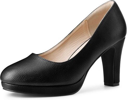 Allegra K Women's Round Toe Chunky Heel Platform Pumps in Saudi Arabia