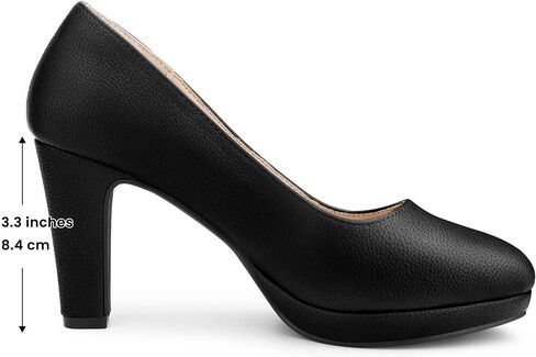 Allegra K Women's Round Toe Chunky Heel Platform Pumps in Saudi Arabia