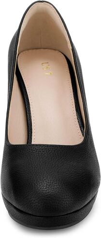 Allegra K Women's Round Toe Chunky Heel Platform Pumps in Saudi Arabia