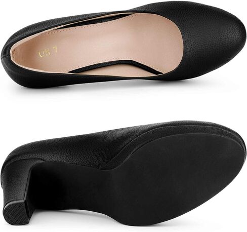 Allegra K Women's Round Toe Chunky Heel Platform Pumps in Saudi Arabia