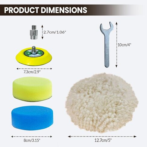 3 "خطاف وسادة الدعم وحلقة لصنفرة/تلميع ، M9 انعطف 5/16-24 محول ترابط الرملي سداسي سداسي ، لميلووكي M12 بيلد/صندل مع خيط المغزل M9 in Kuwait