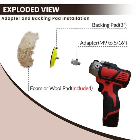 3 "خطاف وسادة الدعم وحلقة لصنفرة/تلميع ، M9 انعطف 5/16-24 محول ترابط الرملي سداسي سداسي ، لميلووكي M12 بيلد/صندل مع خيط المغزل M9 in Kuwait