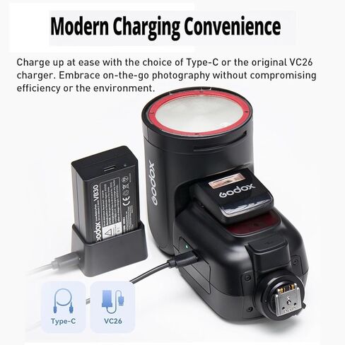 Godox V1 Pro f V1Pro F USA الإصدار usa flash camera camera flash for fujifilm fuji ، 76WS 2.4GTTL 1/8000 HSS ، 500 وميض كامل للطاقة ، وقت إعادة تدوير 1.3S ، 2980 مللي أمبير في الساعة LI-ION ، مصباح نمذجة LED in Kuwait