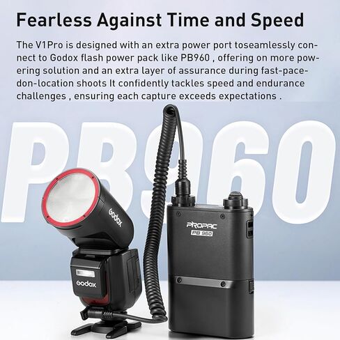 Godox V1 Pro f V1Pro F USA الإصدار usa flash camera camera flash for fujifilm fuji ، 76WS 2.4GTTL 1/8000 HSS ، 500 وميض كامل للطاقة ، وقت إعادة تدوير 1.3S ، 2980 مللي أمبير في الساعة LI-ION ، مصباح نمذجة LED in Kuwait