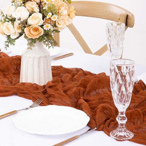 MLMW 1 Pack Cheesecloth Table Runner Bulk 13.3ft Gauze Table Runner 35 × 160 Inch Rustic Cheese Cloth Table Runner for Wedding Baby Shower Birthday Bridal Party Decorations Beige in Saudi Arabia