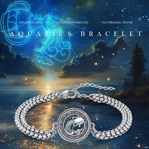 REDSUN Zodiac Bracelet 925 Sterling Silver Zodiac Libra Bracelet Adjustable Zodiac Astrology Jewelry Gifts for Men Women Birthday Gift in Saudi Arabia