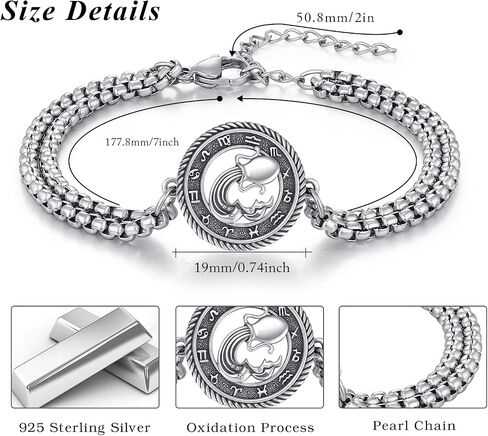 REDSUN Zodiac Bracelet 925 Sterling Silver Zodiac Libra Bracelet Adjustable Zodiac Astrology Jewelry Gifts for Men Women Birthday Gift in Saudi Arabia