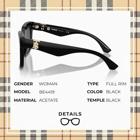BURBERRY BE4419 Square Shape Acetate Sunglasses with Luxury Eyewear Kit in Saudi Arabia