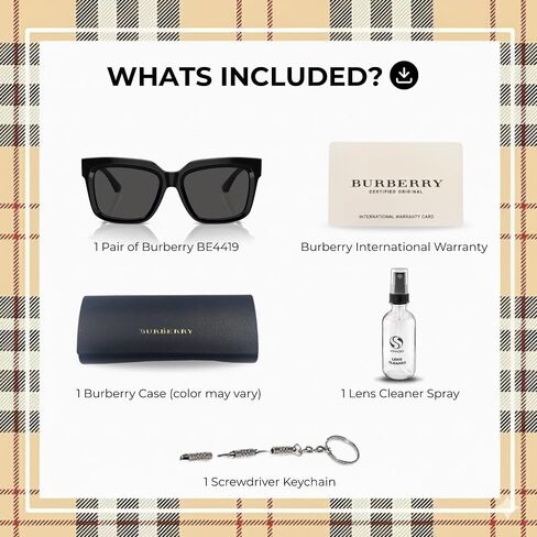 BURBERRY BE4419 Square Shape Acetate Sunglasses with Luxury Eyewear Kit in Saudi Arabia