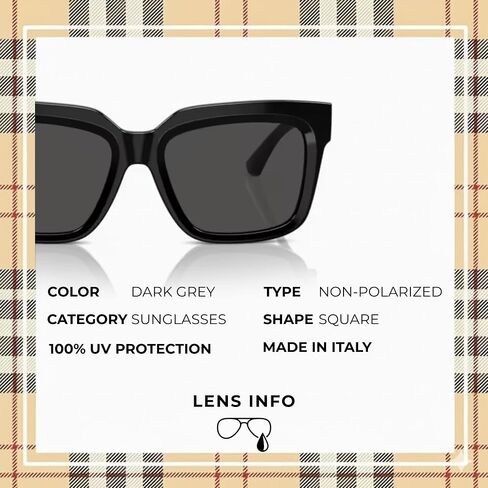 BURBERRY BE4419 Square Shape Acetate Sunglasses with Luxury Eyewear Kit in Saudi Arabia
