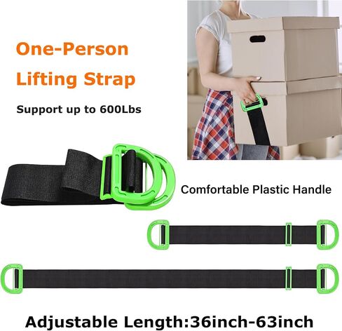 Furniture Moving Straps with Chest Buckle, 2-Person Lifting and Moving System, Adjustable Carrying Moving Shoulder Strap for Furniture, Appliances, Mattresses Heavy Objects up to 1000lbs in Saudi Arabia