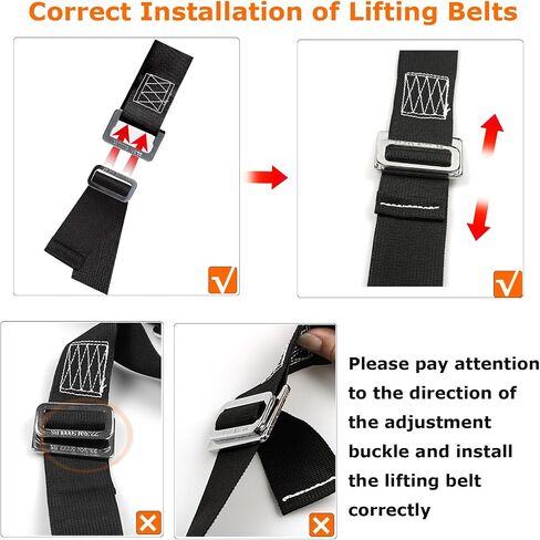 Furniture Moving Straps with Chest Buckle, 2-Person Lifting and Moving System, Adjustable Carrying Moving Shoulder Strap for Furniture, Appliances, Mattresses Heavy Objects up to 1000lbs in Saudi Arabia