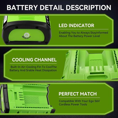 New Upgraded 56V 5.0Ah Battery Replacement for EGO 56Volt Compatible with EGO Batteries BA2800 BA4200T Power Tool Battery Packs in Saudi Arabia