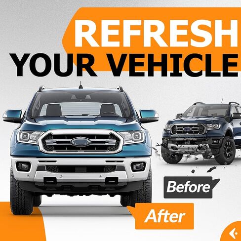 شريط وجه المصد الأمامي من KUAFU متوافق مع 2019-2023 Ford Ranger Lariat، XL، XLT مع فتحة ضوء الضباب لاستبدال FO1002436، LB3Z17757BAPTM فولاذ مطلي بمسحوق 3 قطع - أسود in Saudi Arabia