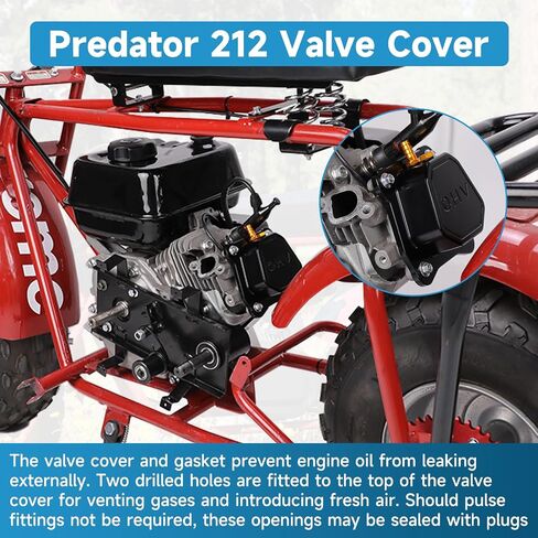 غطاء صمام 212cc متوافق مع Predator 212 Non Hemi 196cc 224cc 69730 69736 GX160 GX200 6.5hp OHV Clone Engine Coleman Mini Bike CT200U BT200X Go Kart Parts مع تركيب نبض فضي in Saudi Arabia