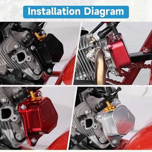 غطاء صمام 212cc متوافق مع Predator 212 Non Hemi 196cc 224cc 69730 69736 GX160 GX200 6.5hp OHV Clone Engine Coleman Mini Bike CT200U BT200X Go Kart Parts مع تركيب نبض فضي in Saudi Arabia
