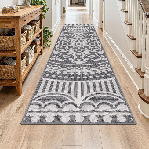 U'Artlines 2 x 6 ft Fall Runner Rug for Hallway, Washable Non Slip Orange Kitchen Rug with Rubber Backing, Low Pile Carpet for Entryway Bedroom Living Room Farmhouse Floor Mat(Orange) in Kuwait