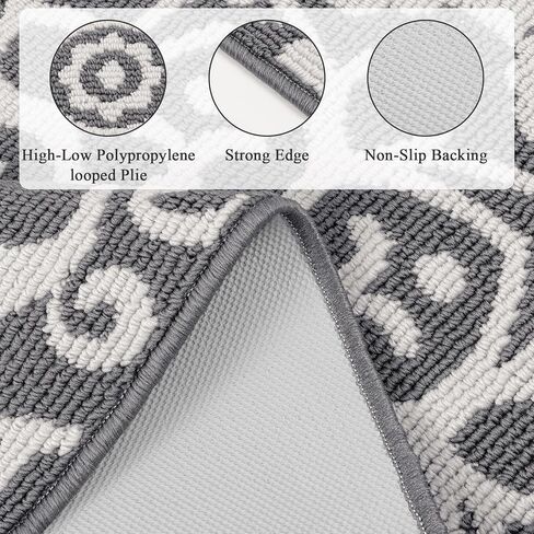 U'Artlines 2 x 6 ft Fall Runner Rug for Hallway, Washable Non Slip Orange Kitchen Rug with Rubber Backing, Low Pile Carpet for Entryway Bedroom Living Room Farmhouse Floor Mat(Orange) in Kuwait