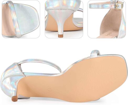 Perphy Square Toe Toe Histen Heel Cheel Strap Sandals للنساء in Kuwait
